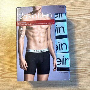 Calvin Klein Microfiber Boxer Briefs Classic Fit 4-Pack Mens Medium M Black NEW